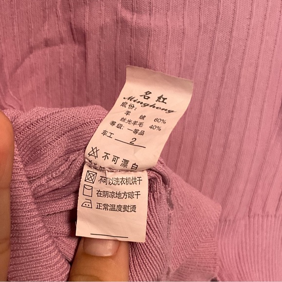 Pink Knit Ribbed Blouse - Picture 5 of 7